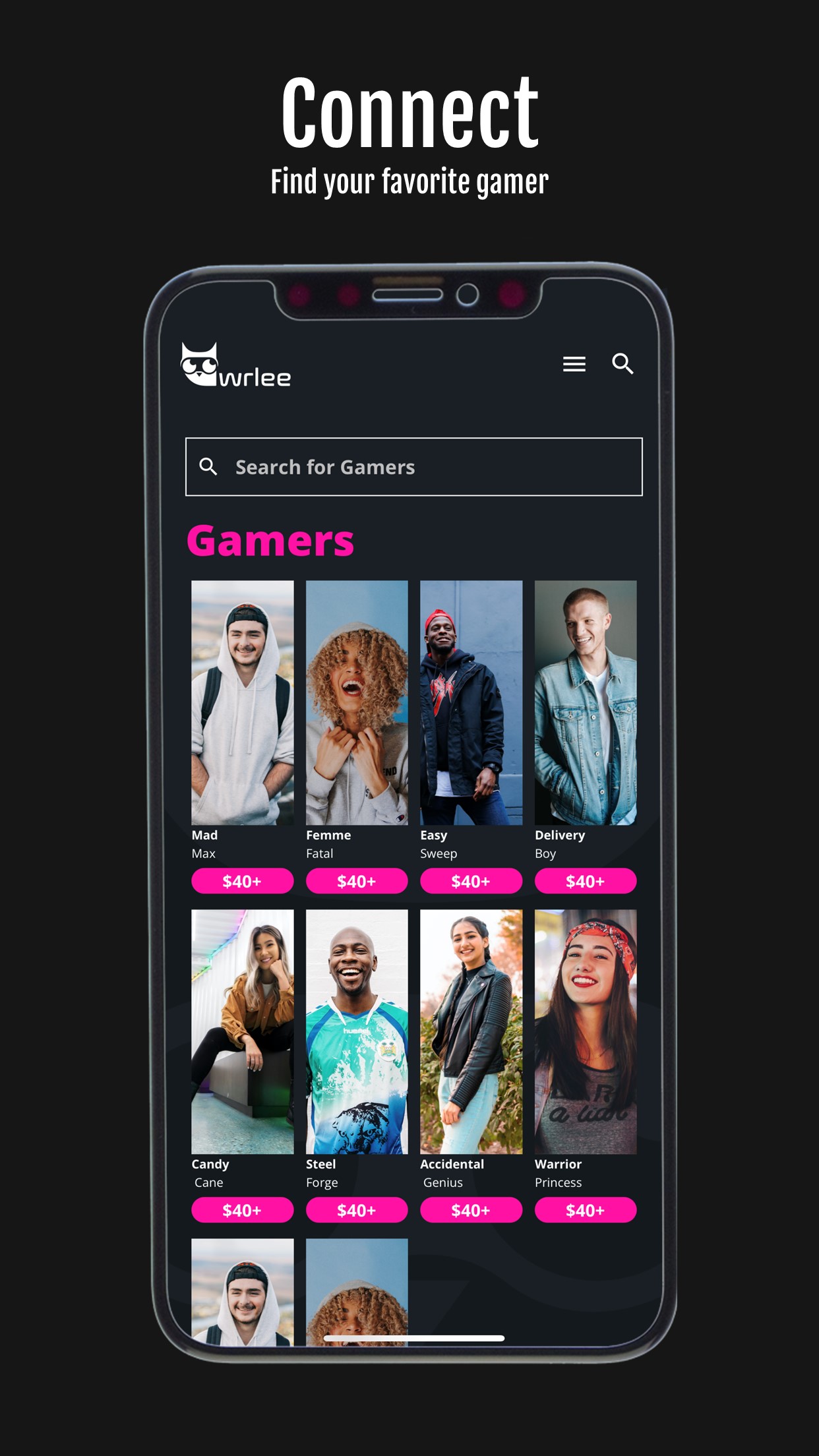 Browse gamers and games